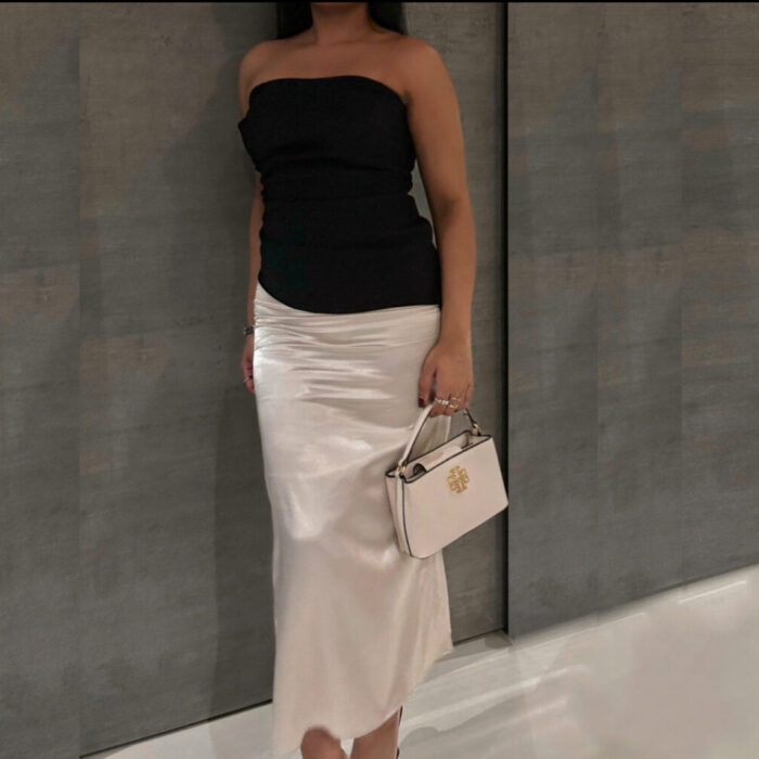 Ivory Satin Skirt