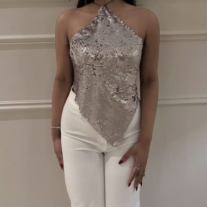 Champagne Sequin Top