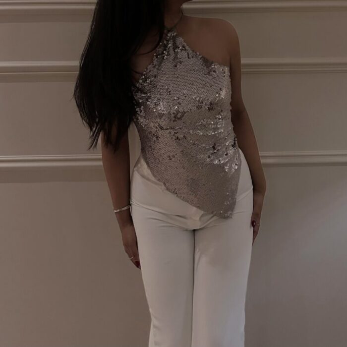 Champagne Sequin Top