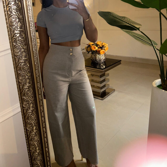 High Waisted Pant (Grey)