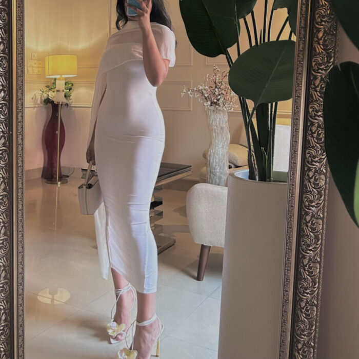Cream Veil Dress