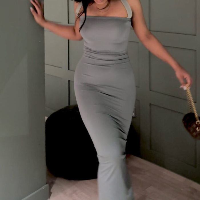 Teal Halter Neck Dress